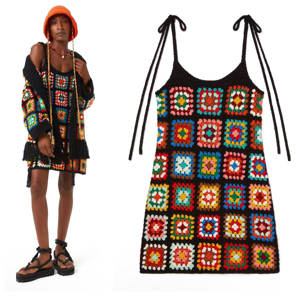 Alanui Positive Vibes Hand Crochet Dress